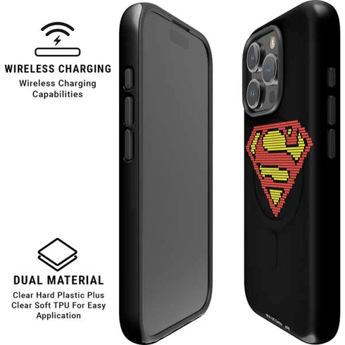DC Comics Superman Logo Pixels iPhone 16 Pro Magsafe Impact Case